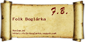 Folk Boglárka névjegykártya