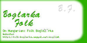 boglarka folk business card